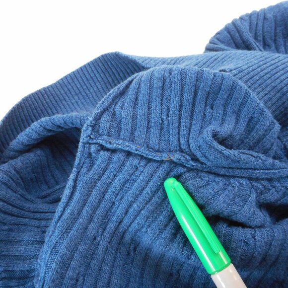 Lane Bryant Women's plus size 26/28 Long Sleeve Pullover Cable Knit Sweater Blue - Picture 9 of 10